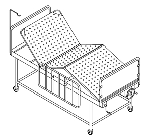 Manually Operated Double Crank 3 Folded Bed