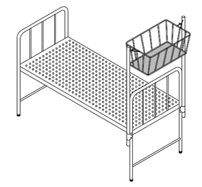 Plain Maternity Bed With Cradle